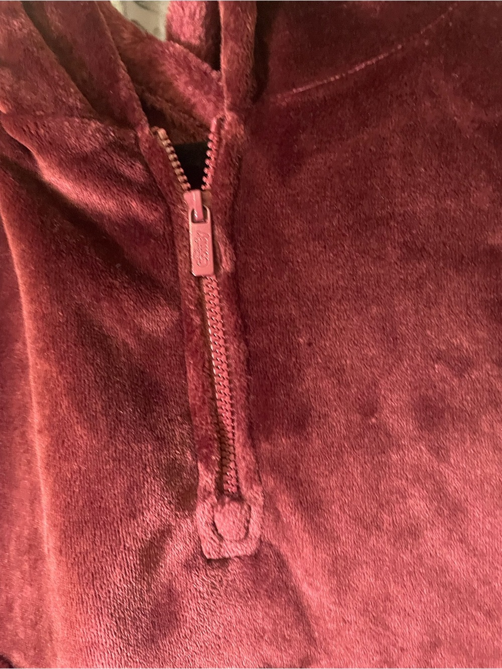 Cozy Plush Hooded Robe Poncho in Burgundy - Picture 3 of 9